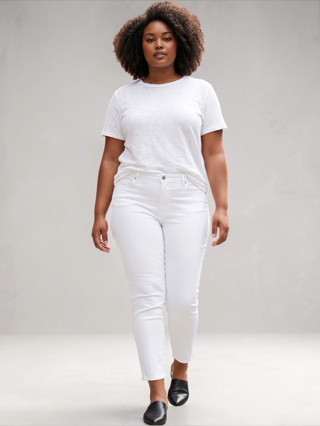 Eileen Fisher White Slim Ankle Jean